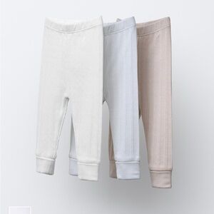 Zara Kids Leggings - White, Light Blue, Beige
